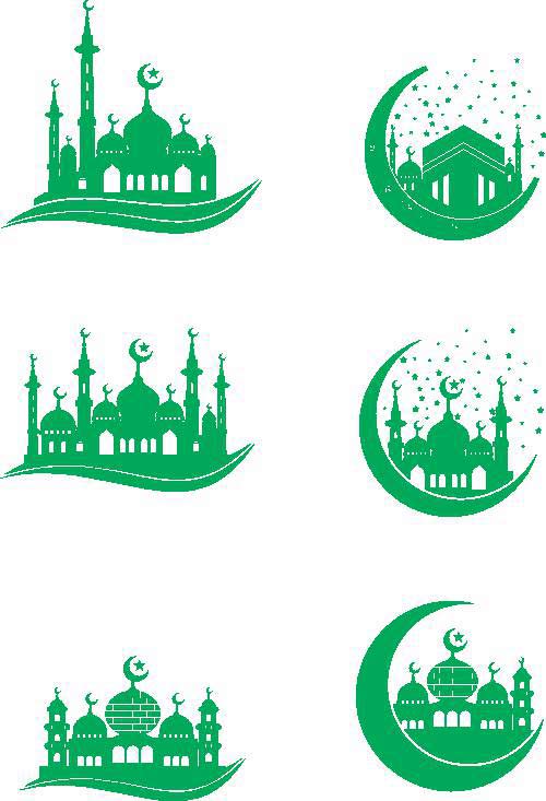 Mosque and Minaret Vector Logo
